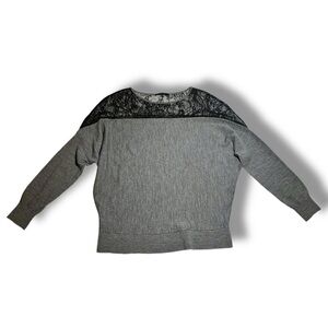Women’s black lace shoulder cozy sweater